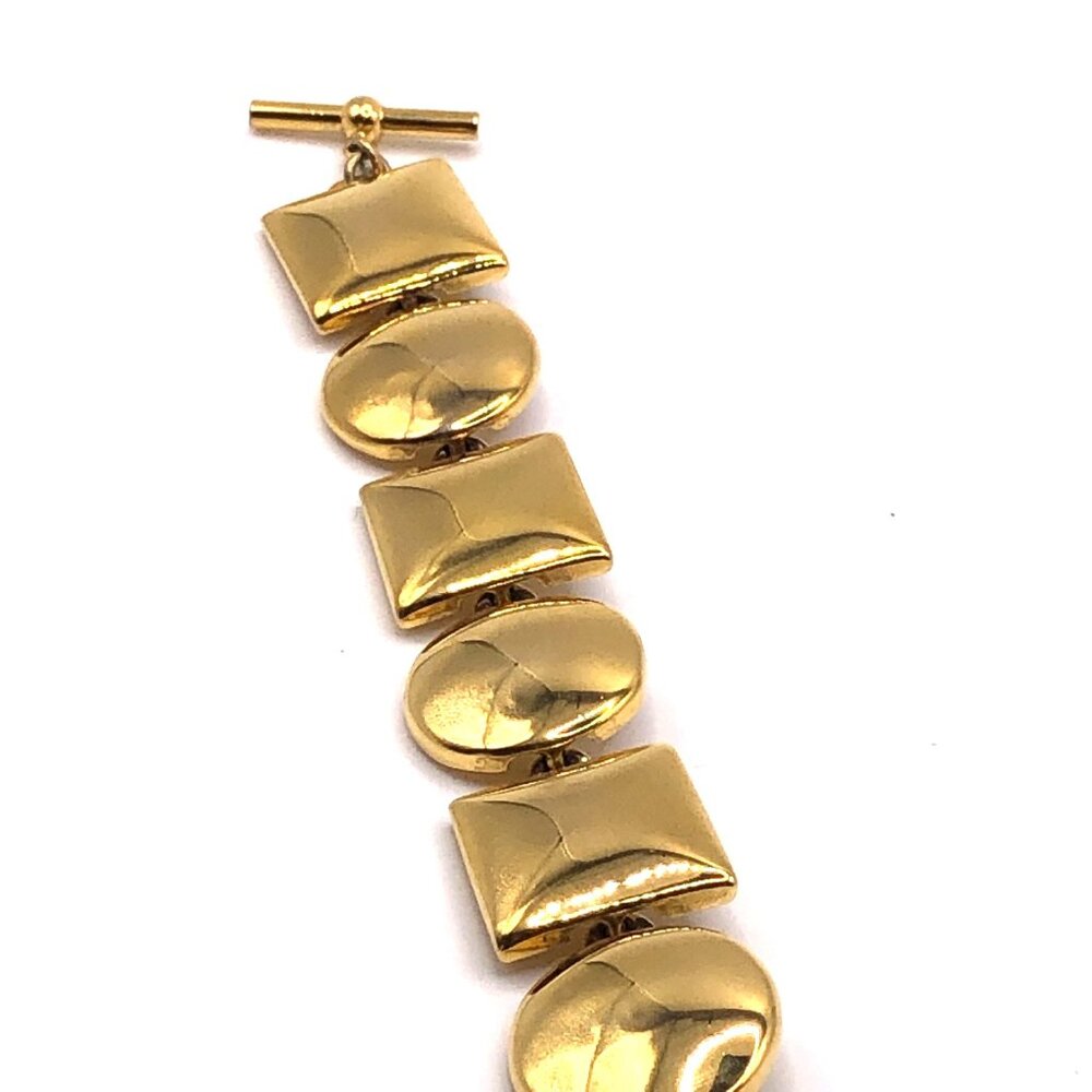 Anne Klein Gold Tone Geometric Collar Necklace with Toggle Clasp - Picture 4 of 9